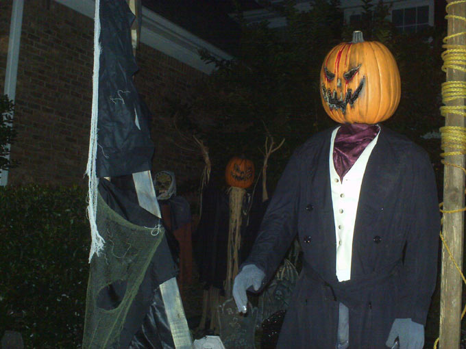 Night View of Gallows Executioner with Scarecrow in Background