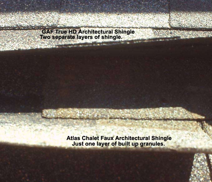 Comparison of GAF True HD Architectual Timberline Shingle to Atlas Chalet Shingle